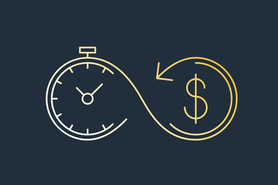 Clock and money symbols